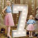 4FT Marquee Light Up Numbers 7,Party Decoration Large Marquee Light Up Letters with Weighted Water Bag,Pre-cut Foam Board Set Can Be Used for Birthdays,Weddings,Baby Anniversaries