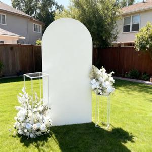 7.2FT White Arch Backdrop Cover,Spandex Fitted Wedding Arch Stand Covers Round Top Chiara Arch Backdrop Stands Cover for Birthday Party Baby Shower Ceremony Banquet Decoration 7.2FT White Arch Backdrop Cover,Spandex Fitted Wedding Arch Stand Covers Round Top Chiara Arch Backdrop Stands Cover for Birthday Party Baby Shower Ceremony Banquet Decoration