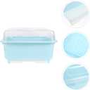 Operitacx Kitchen Dish Drying Rack Box with Lid 13X10.2X7.9 Inch Cutlery Organizer for Bowls and Chopsticks Covered Storage Solution for Home and Restaurant