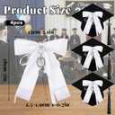 EBOOT 4 Pcs 2026 Graduation Bow Photo Charm Graduation Cap Bow Memorial Charm with Tassels Class of 2026 DIY Graduate Cap Topper Keepsake White Bows Photo Charms for Graduate Caps Decorations