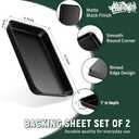 Herogo Baking Sheet Pan Set, 96.71 Inch Nonstick Carbon Steel Cookie Sheet Bakeware Set for Oven, Multipurpose Kitchen Cookware 2 Pack, Non Toxic & Heavy Duty & Easy Clean-Small (Matte Black)