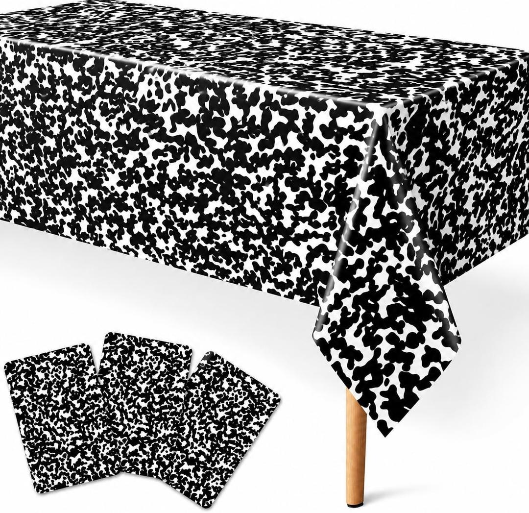 8pcs Composition Book Tablecloth for Back to School Classroom Parties