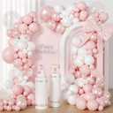Pink Balloon Arch Kit 128Pcs Pearl-Pink Double Stuffed Balloons BOBO Balloon for Birthday Bear Theme Wedding Bride Anniversary Baby Shower Party Decorations