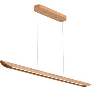 QJCMUUYI 71" 40W Wood LED Linear Pendant Light Fixture,Dimmable Pool Table Island Lights,Modern Linear Hanging Chandeliers,for Dining Room Kitchen Island,Pool Table Lights,Natural Wood Color