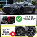 18-Inch Wheel Skin Set Compatible with Toyota Camry 2025 Wheel Covers; Set of 4 Pack; ABS Premium Quality; Snap On Installation (Glossy Black)