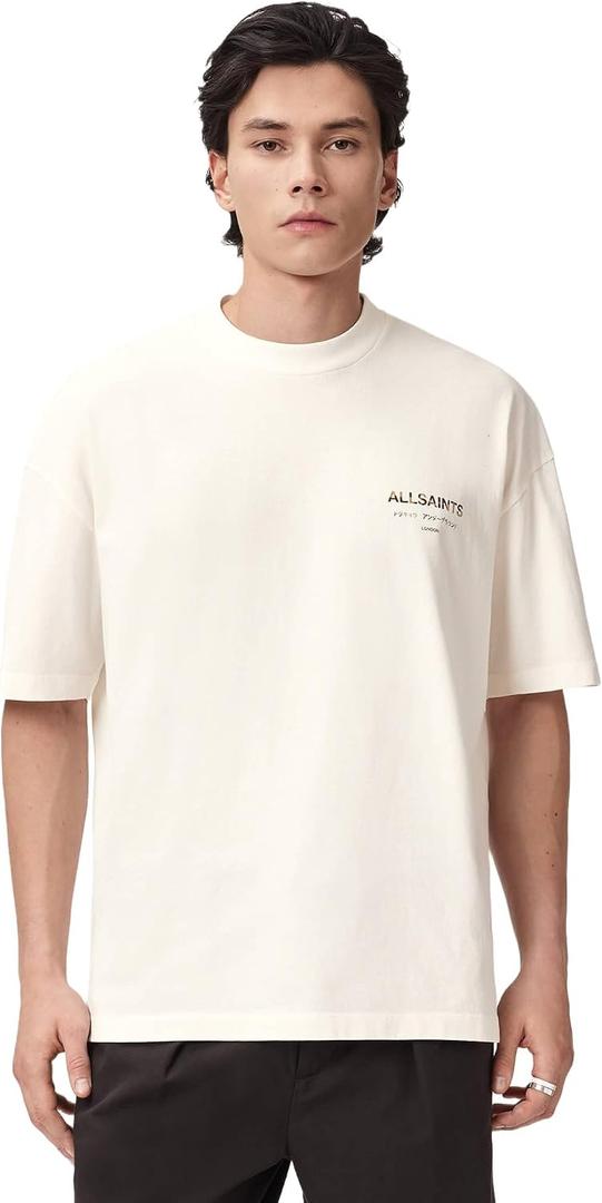 AllSaints Men's Underground Oversized Short Sleeve Crew Neck Shirt, Small