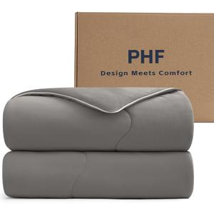 PHF Cooling Comforter King Size, EcoCosy Breathable Cooling Blanket for Hot Sleepers, Soft Lightweight Q-Max>0.52 Summer Silky Comforter for Night Sweats to Keep Cool, 108"x90", Charcoal