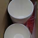 50 Set Red Disposable Paper Cups with Lids and Straws for Christmas Circus Carnival Party 12 oz Disposable Drinking Paper Cups Holiday Birthday Supplies for Coffee Juice (Twill)