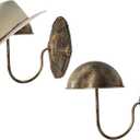 Owlgift Decorative Bronze Metal Vintage Style Wall Mounted Entryway Hat/Cap/Wig Hanger Display Rack - Set of 2