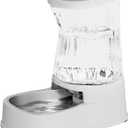 Gardner Pet Automatic Dog Water Dispenser Gravity Stainless Steel Water Waterer Feeder, Large Capacity Water Feeding Bowls for Medium & Large-Sized Dogs Cats Other Pets -(2.1 Gallon) (White)