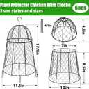 Phoncoo 6 Pack Garden Cloches for Plants, Sturdy Plant Protectors from Animals, Chicken Wire Cage for Garden Cages to Keep Bunnies Chicken Squirrels Birds Animals Out