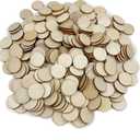 300 Pcs Unfinished Wood Circle Round Disc Blank Natural Wooden Cutout Ornaments for Decoration DIY Craft Art Supplies (Round 1 x 1 x 0.12 inches)