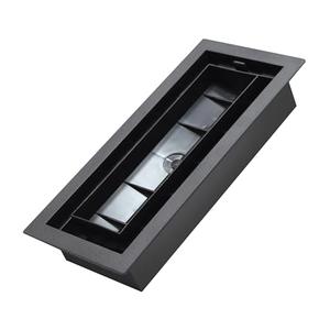 Inte-Grates Drop-in Matching Floor Register - 4x10 Inch Floor Vent Cover, Fits 4"x10" Floor Vent Opening, Matching Flooring Insert Tray, Airflow Control Lever, Textured Black (IGFPD410-BLK)