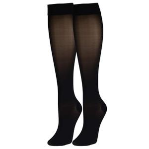 NuVein Sheer Compression Stockings, 30-40 mmHg Support, Knee Length, Closed Toe, 20 Denier, Black, Medium