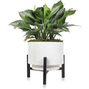 Metal Plant Stand, Adjustable Heavy Duty Sturdy Plant Holder for Indoor Outdoor Use, 2 Height Displays Single Plant Pot Stand (Black, Fit 8-12inch pots)