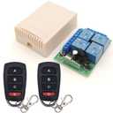 DieseRC DC 12V Wireless Relay Remote Control Switch 433MHz RF 4 Channels Relay Receiver Board with 2 Transmitters for Truck Trunk Motor Garage Door Electric Lock, 3 Operating Modes