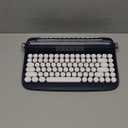 YUNZII ACTTO B303 Wireless Typewriter Keyboard, Bluetooth Connection, Cute Retro Aesthetic Design with Integrated Stand for Tablet, Phone, PC and Win/Mac/Android (B303, Midnight)