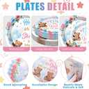 Pickmesh 400 Pcs Bear Gender Reveal Party Supplies Decorations Include Pink Blue Gender Reveal Party Disposable Paper Plates Napkins Cups Cutlery for Men Women Decorations Serve 50