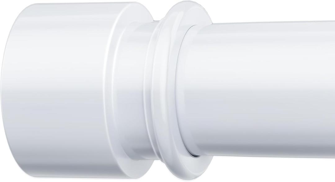 Curtain Rods for Windows 32 to 96 Inches - 1 Inch Diameter Curtain Rods, Adjustable Heavy Duty Curtain Rod with End Cap Style, Easy Installation and Modern Design, White