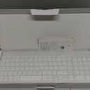 Wireless Keyboard and Mouse Ultra Slim Combo, TopMate 2.4G Silent Compact USB 2400DPI Mouse and Scissor Switch Keyboard Set with Cover, Batteries Included, for PC/Laptop/Windows/Mac - Silver White