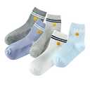 MeiLiZuRL Women's Smile Face Cute Funny Crew Socks - Cotton Novelty for Women Girls 5-6 Pairs (US, One Size, C),Set of 4