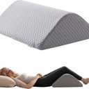 Knee Wedge Pillow for Post-Surgery Recovery-Leg Elevation Support for Sleep Position, Alleviating Lower Back & Hip Pain Enhancing Circulation in Ankles Legs Triangle Pillow with Removable Cover (21.6*17.8*6.9 Inchfor height over 5'3", Dark Gray)