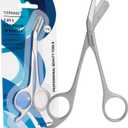 Eyebrow Trimming Scissors with Comb, Gifts For Men Women Stocking Stuffers, Stainless Steel (Silver)