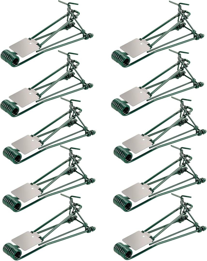 10 Pack Gopher Traps - Reusable Metal Gopher Trap, Easy Set Weather Proof Mole Vole Trap for Lawn Garden Farm Outdoor, Mole Traps