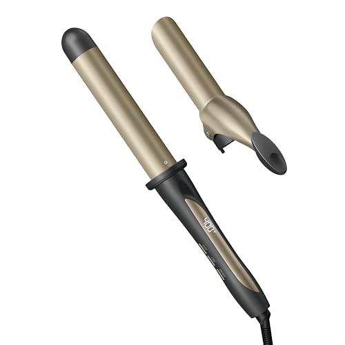 INFINITIPRO BY CONAIR Tourmaline Ceramic 1¼-Inch Curling Wand, Detachable Clip Turns Wand into Curling Iron, Produces Flawless Waves and Curls, for Use on Medium and Long Hair, Dark Gray