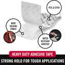 VELCRO Brand Heavy Duty Tape | 12 Foot Roll | Strong Sticky Back Adhesive Holds up to 10 lbs | Industrial Strength Fasteners for Indoor or Outdoor Use | 1-1/2in Width, White (VEL-30837-USA)
