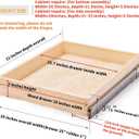 Mulush 26''W x 21''D x 3''H Pull Out Cabinet Drawer Soft Close Slide Out Wood Organizer for Kitchen, Finished, Bottom and Side Assembly (Wood Drawer Part Width is 25inch)