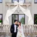 118x28 Inch Extra Large Wedding Bow Giant Wall Satin Bow Decoration with Long Streamers Huge Oversized Topper Decor for Room Backdrop Tree Topper Holiday Party Door(White,Satin)