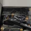 5 in ONE Hair Dryer Brush, Blow Dryer Curling Wand Hair Styling Tools Set, Ionic Hot Air Brush Round Brush Blow Dryer, Left&Right Styler 100-120V (Black)