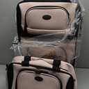 U.S. Traveler Rio Rugged Fabric Expandable Carry-on Luggage, 2 Rolling Suitcase, Pink, 2 Wheel-2 Piece