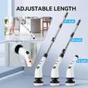Electric Bathroom Cleaning Brush, Cordless Spin Scrubber Full Body Waterproof IPX7 with Adjustable Handle, 8 Replaceable Brush Heads for Bathtub/Kitchen/Window/Home -SD-CTB01