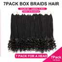 7 Packs 14 Inch Boho Goddess Box Braids Crochet Hair for Black Women (1B#, 14 Inch (Pack of 7))