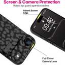 OOK Compatible with iPhone Air Leopard Case with Wrist Strap, Black Leopard Cheetah TPU Shockproof Protection Slim Cover with Camera Protection for Women Girls, for 6.5inch