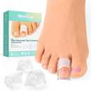 Welnove Hammertoe Corrector - Toe Straightener to Curled Toes, Broken toe, Bunion Corrector for Women and Men, Large*3 Pairs (Transparency)