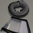 Sponge Core Dog Cone, Inflatable Dog Cone Collar Alternative, Dogs Donut Collar After Surgery, Soft Cone for Large Medium Small Dogs to Stop Licking, No Inflation Required, Clear View(Size 7, Gray) (Size 7(Neck: 18.0"- 20.0"))