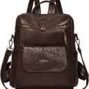 PU Leather Backpack Purse for Women Fashion Multipurpose Design Handbag Ladies Shoulder Bags Travel Backpack Coffee