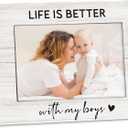 Mom Son 4x6 Picture Frame, Boy Mother Gifts, Mothers Day Birthday Gifts from Boys, Mom of Son Photo Frame, Life Is Better with My Boys Picture Photo Frames for Desk Decor
