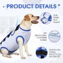 IDOMIK Soft Dog Surgery Recovery Suit, Breathable Surgical Suit for Female Spay & Male Neuter, Adjustable Dog Onesie Prevent Licking Abdominal Wound, E-Collar & Cone Alternative Pet Bodysuit,Blue,XS