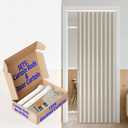 AJAZZ Blackout Door Curtains with Curtain Rods Included Magnetic Door Curtain Blackout Curtains for Bedroom, Doorway Curtain Sets (1 Pack, 44 W x 78 L, Cream White)