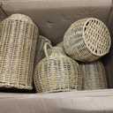 5 Set Faux Rattan Vases, Wicker Flower Vase Set for Farmhouse Decor
