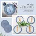 Geosar 100 Pcs Disposable Paper Placemats Cotton Woven Look 13'' Round Placemats Rustic Disposable Table Pads Bulk for Dining Table Decoration Birthday Wedding Bridal Baby Shower Party (Dusty Blue)