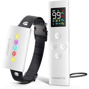 Dog Training Collar with Remote Control, 1600FT Electric Collars for Dogs 8-120 LBs, IP67 Waterproof Collar with Safe Static, Beep, Vibration, Rechargeable E-Collar for Small Medium Large Dogs, White