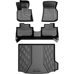 Original Floor Mats and Cargo Liner Compatible with 2018-2024 BMW X3 - Custom Fit All Weather TPE Rubber Floor Liners for BMW X3 30i M40i X3M (Only for car Without Spare tire) (Not Fit X3 xDrive30e)
