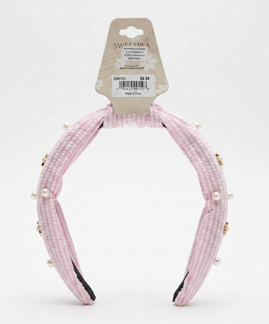 Knotted Headbands for Girls Non Slip Girl Pearl Headband Wide Top Knot Head Bands Mommy and Me Fashion Hairband Womens Turban Hair Accessories 2 Pack