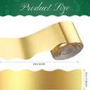 Ecally 65.6 ft Scalloped Bulletin Board Borders Classroom Shine Decorative Scalloped Bulletin Board Trim Borders Decorations for School Classroom Home Decor(Gold)