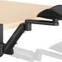 JOY worker Upgraded Clamp-on Adjustable Armrest, Above/Below Table Extension Platform Arm Support for Thicker Desktop, Ergonomic 360 Swivel Elbow Cushion Pad for Left/Right Hand (Black)